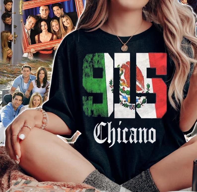 Mexican Flag Chicano Apparel Texas 915 Area Code Shirt