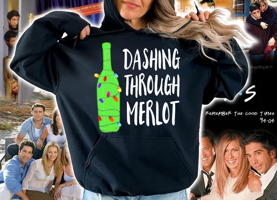 Dashing Through Merlot Wine Christmas Shirt hoodie