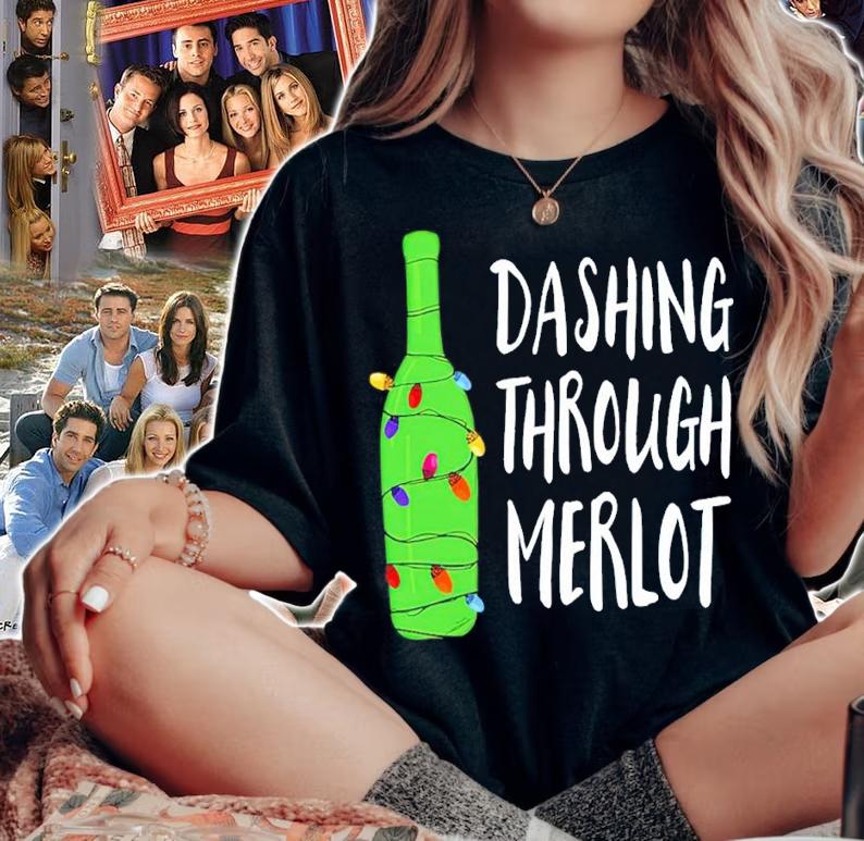Dashing Through Merlot Wine Christmas Shirt woman shirt