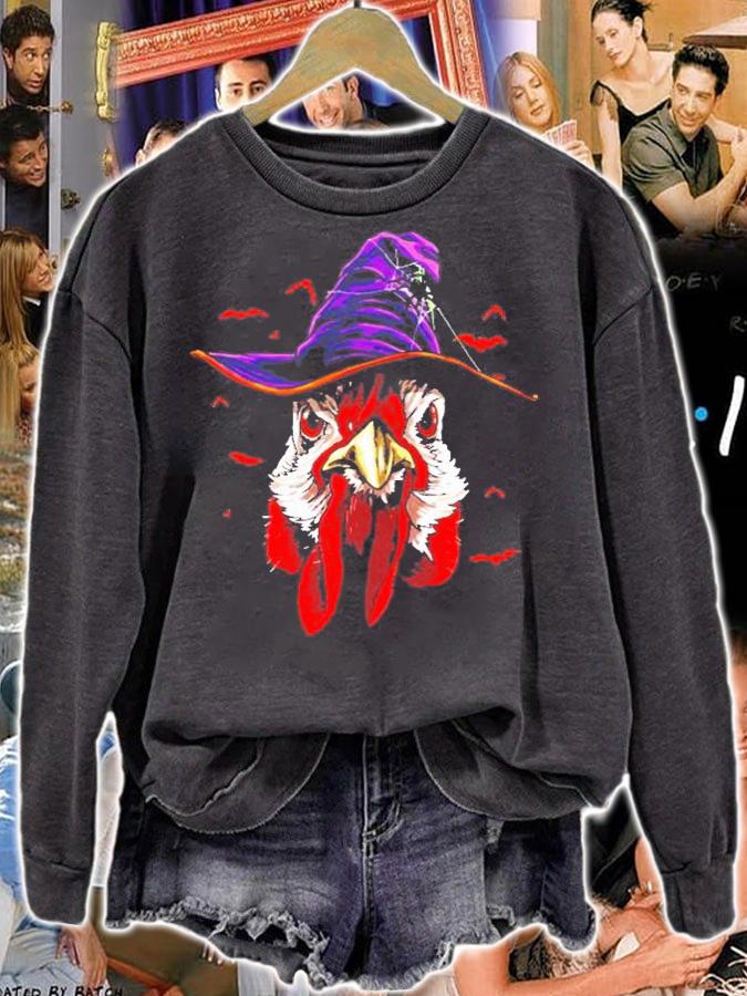 Halloween Chicken Witch Halloween Costume Flying Bats Shirt sweatshirt