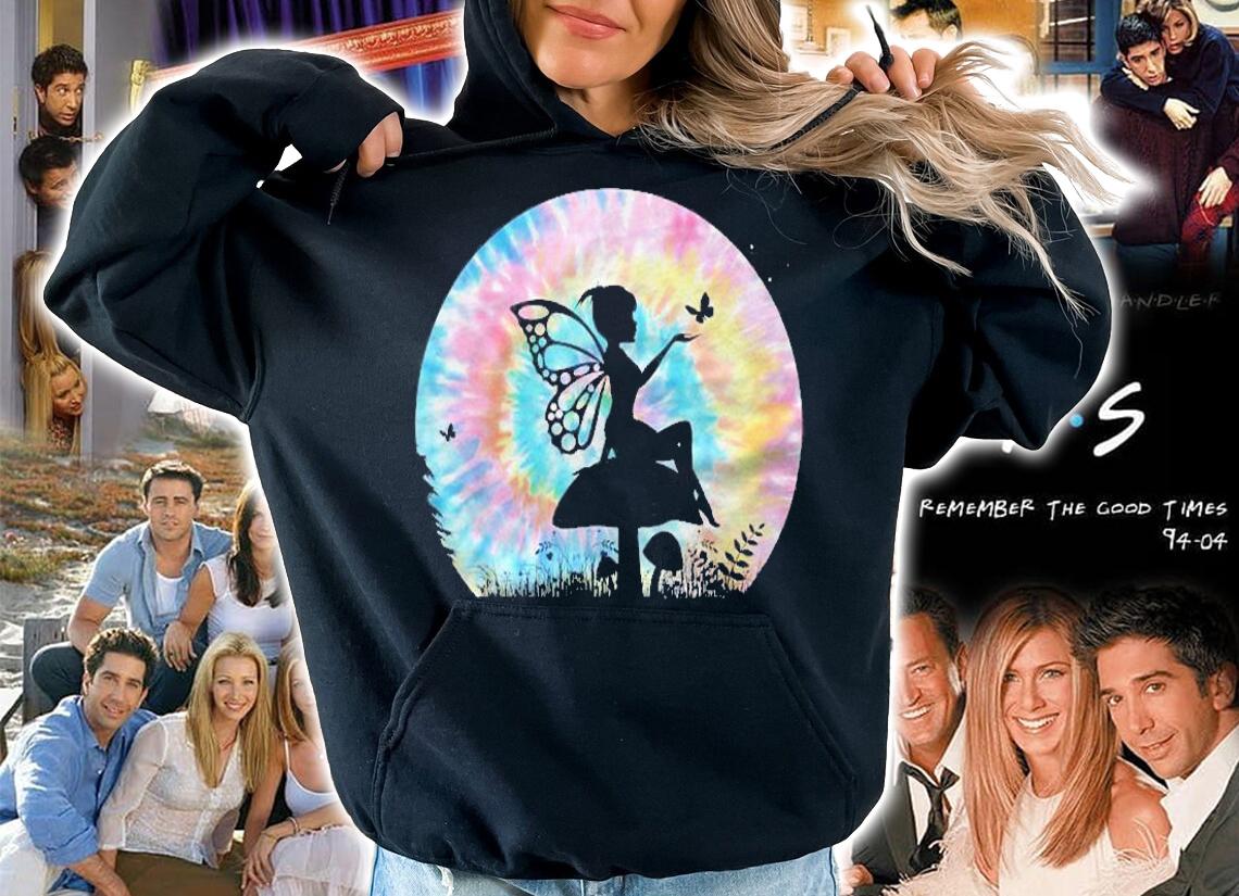 Tie Dye Butterfly Magical Fairy On Forest Mushroom Fairytale Shirt hoodie