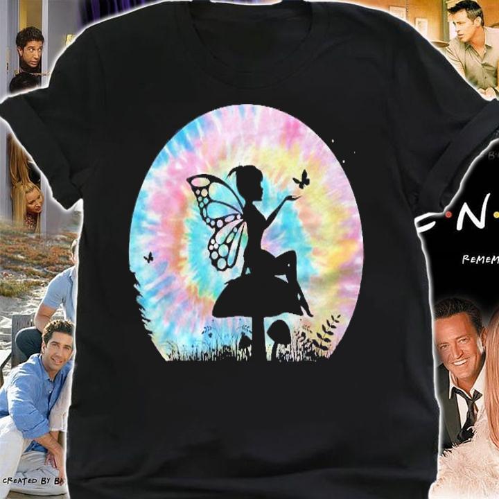 Tie Dye Butterfly Magical Fairy On Forest Mushroom Fairytale Shirt shirt