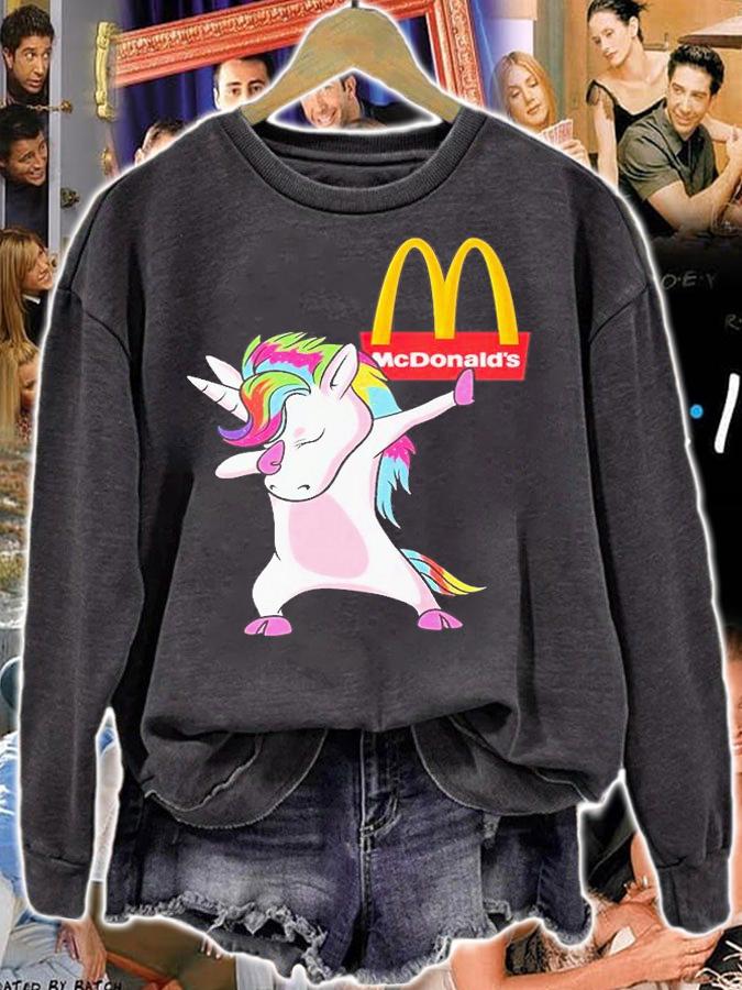 Unicorn Dabbing Mcdonald's T-Shirt sweatshirt