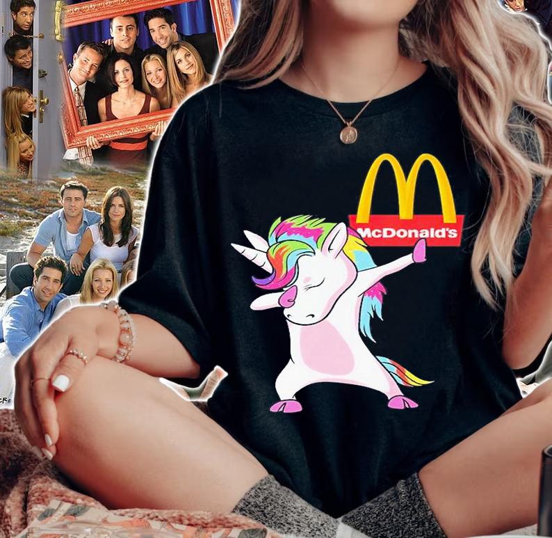 Unicorn Dabbing Mcdonald's T-Shirt woman shirt