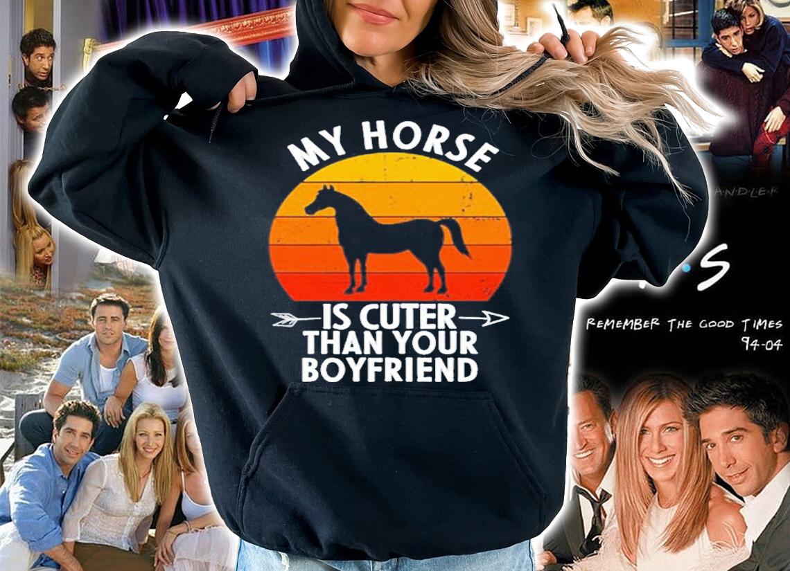 Womens My Horse Is Cuter Than Your Boyfriend Funny Horse Lover Gift T-Shirt hoodie