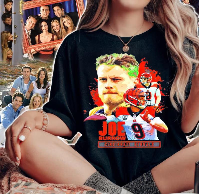 Joe Burrow 9 Cincinnati Bengals Football Shirt woman shirt