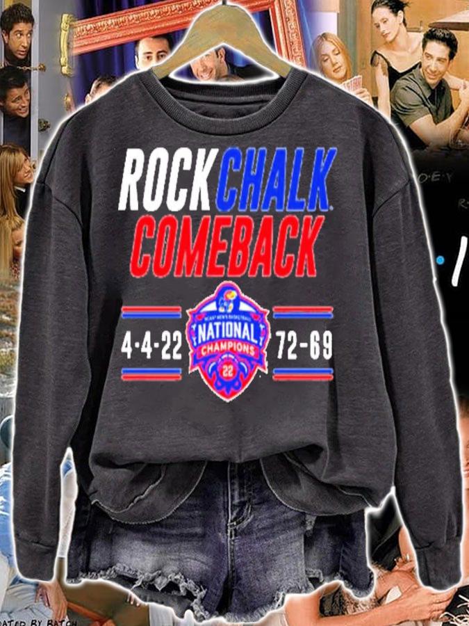Kansas Basketball Rock Chalk Comeback 4-4-22 Shirt sweatshirt