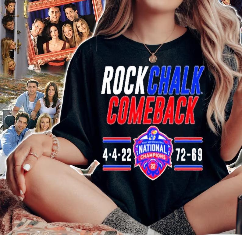 Kansas Basketball Rock Chalk Comeback 4-4-22 Shirt woman shirt