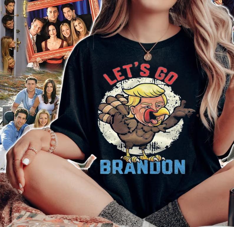 Turkey Trump Lets Go Brandon Conservative Thanksgiving T-Shirt
