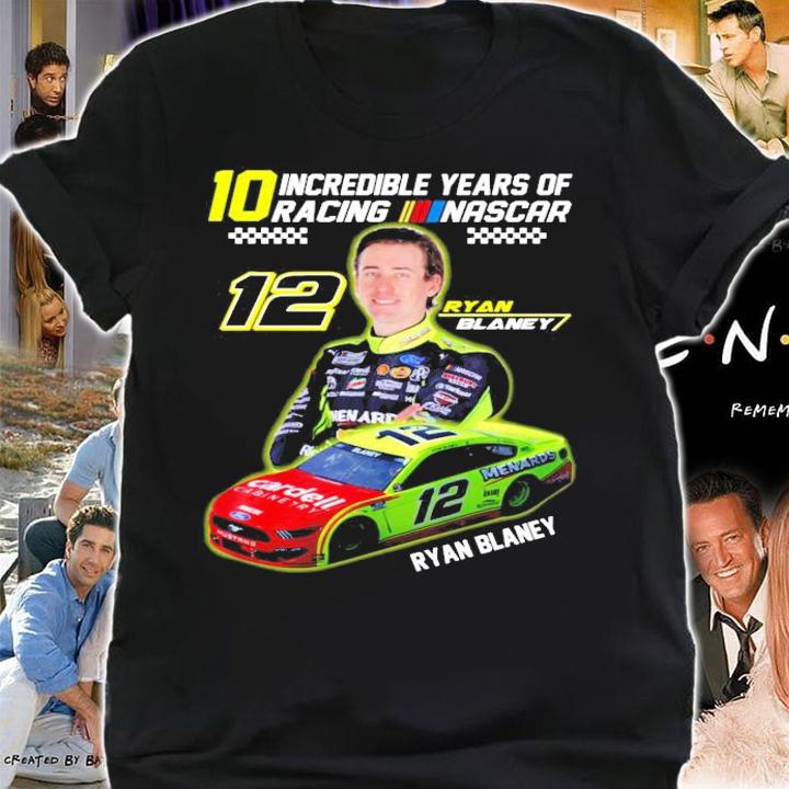 10 Incredible Years Of Racing 12 Ryan Blaney t-shirt