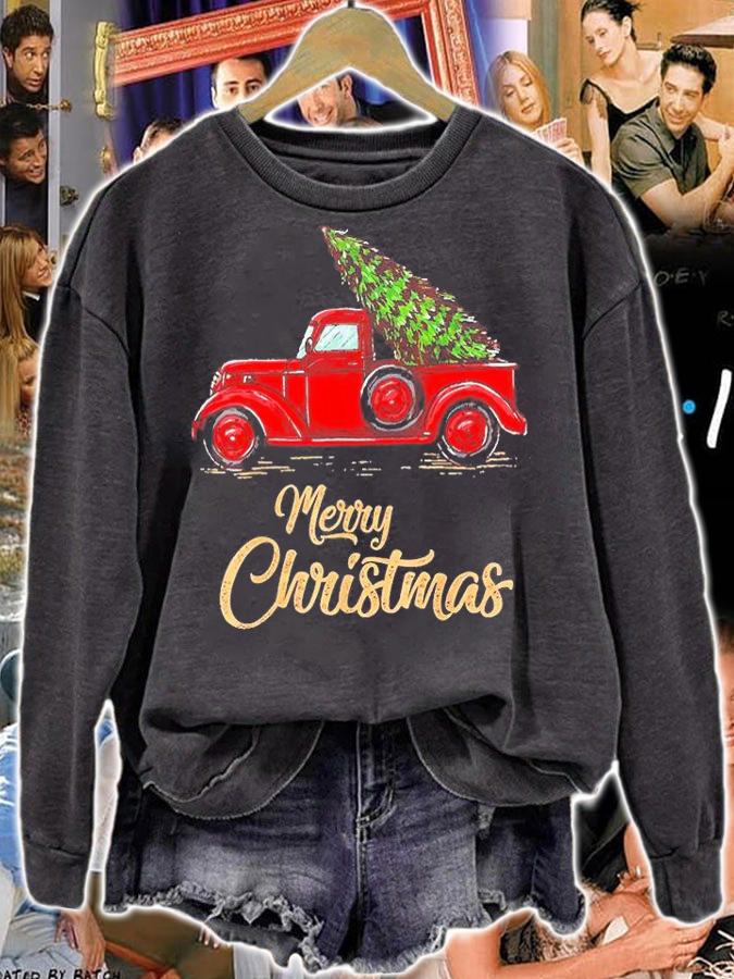 Merry Christmas Red Truck Christmas Tree T-Shirt sweatshirt