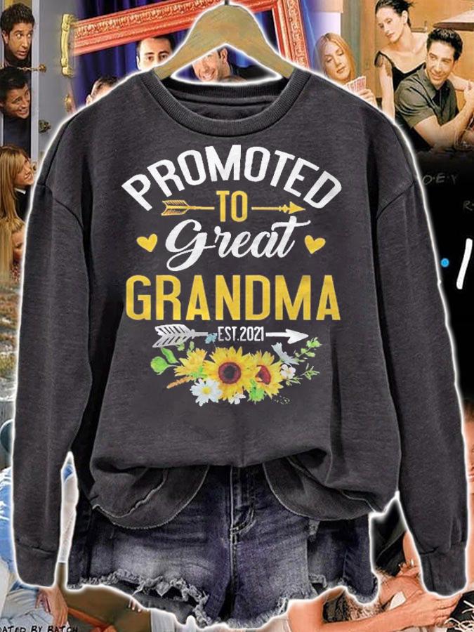 Promoted To Great Grandma Est 2021 Mothers Day Gift Shirt sweatshirt
