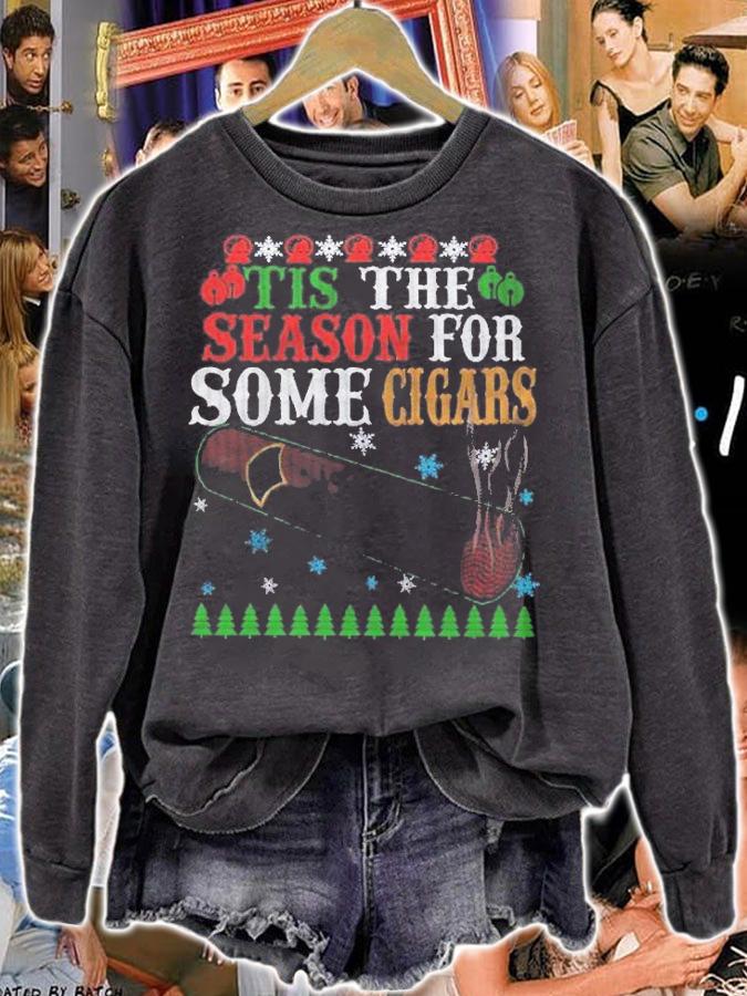 Tis The Season For Some Cigars Ugly Christmas Cigar Lover Shirt sweatshirt