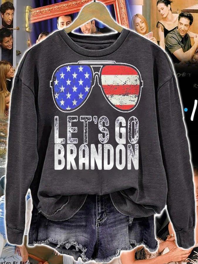 Womens Lets Go Brandon Flag Sunglasses Shirt sweatshirt