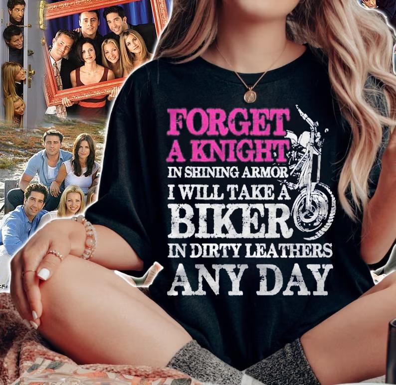 Forget Knight In Shining Armor Take A Biker In Dirty Leather Shirt woman shirt