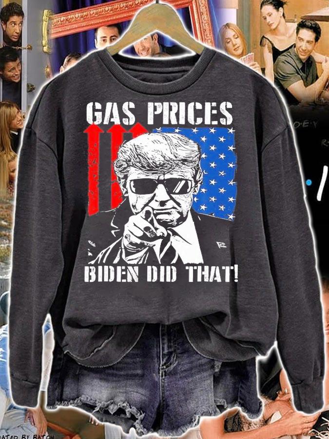 Gas Prices Biden Did That USA Flag Trump T-Shirt