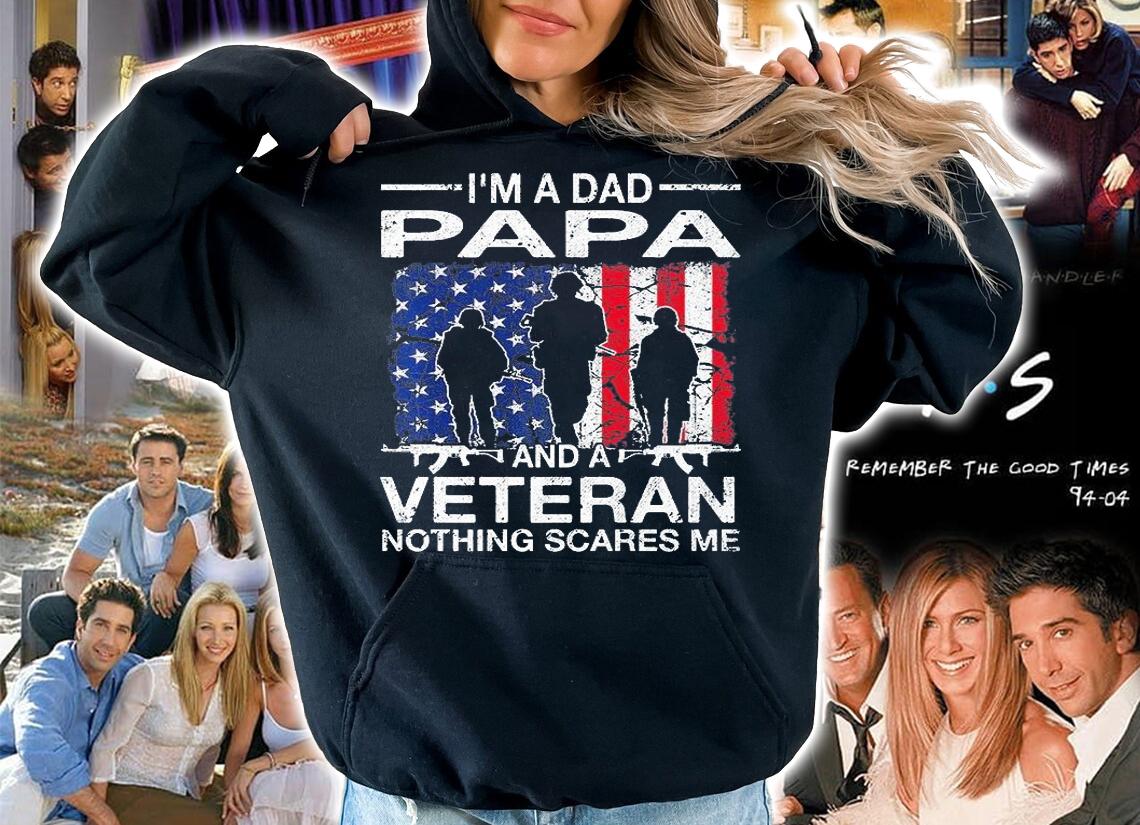 I'm A Dad Papa And A Veteran For Dad Father's Day Grandpa T-Shirt hoodie