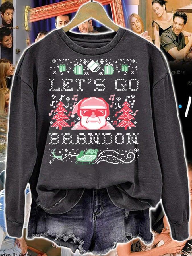 Lets Go Brandon Funny Joe Biden Chant Ugly Christmas Anti Joe Biden T-Shirt sweatshirt