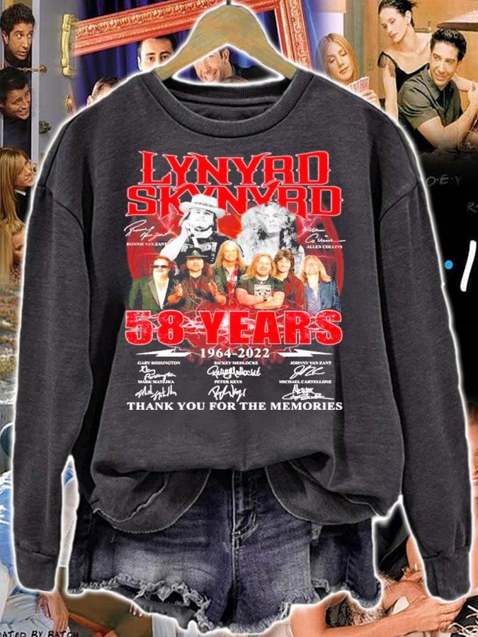 Lynyrd Skynyrd 58 Years 1964-2022 Signatures Thank You For The Memories Shirt