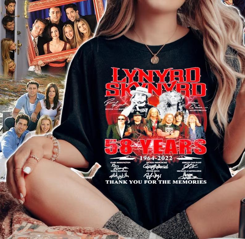 Lynyrd Skynyrd 58 Years 1964-2022 Signatures Thank You For The Memories Shirt