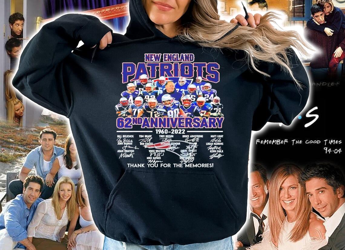 New England Patriots 62nd anniversary 1960-2022 signatures shirt hoodie