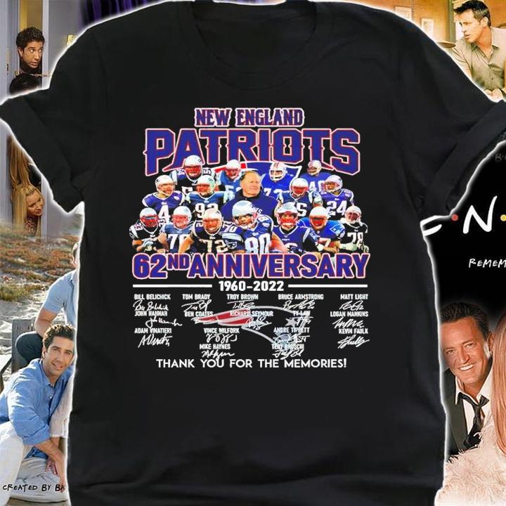 New England Patriots 62nd anniversary 1960-2022 signatures shirt shirt