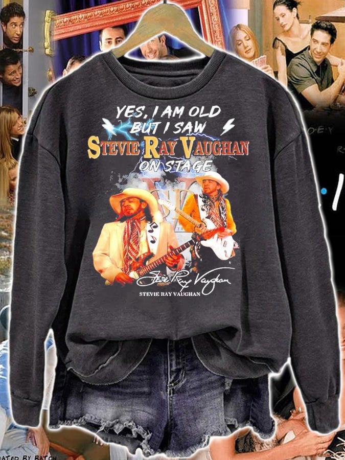 Official Yes I Am Old But I Saw Stevie Ray Vaughan On Stage Signatures Shirt sweatshirt