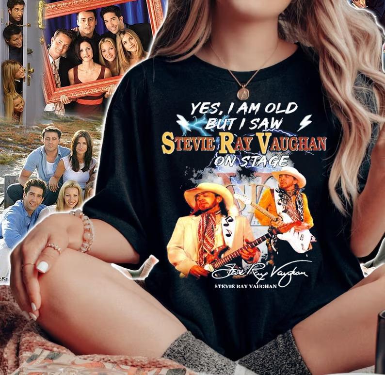 Official Yes I Am Old But I Saw Stevie Ray Vaughan On Stage Signatures Shirt woman shirt