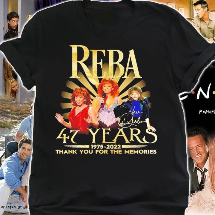 Reba 47 Years 1975-2022 Signatures Thank You For The Memories Shirt