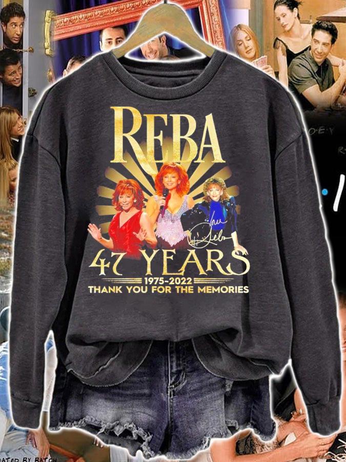 Reba 47 Years 1975-2022 Signatures Thank You For The Memories Shirt