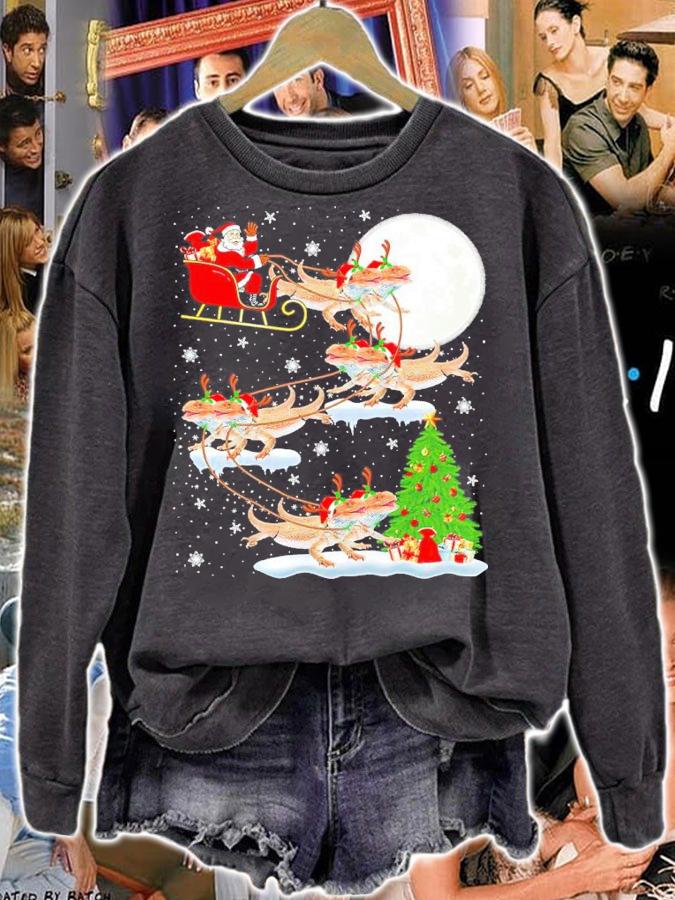 Santa Riding Bearded Dragon Christmas Shirt