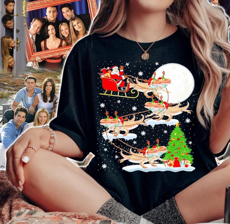 Santa Riding Bearded Dragon Christmas Shirt