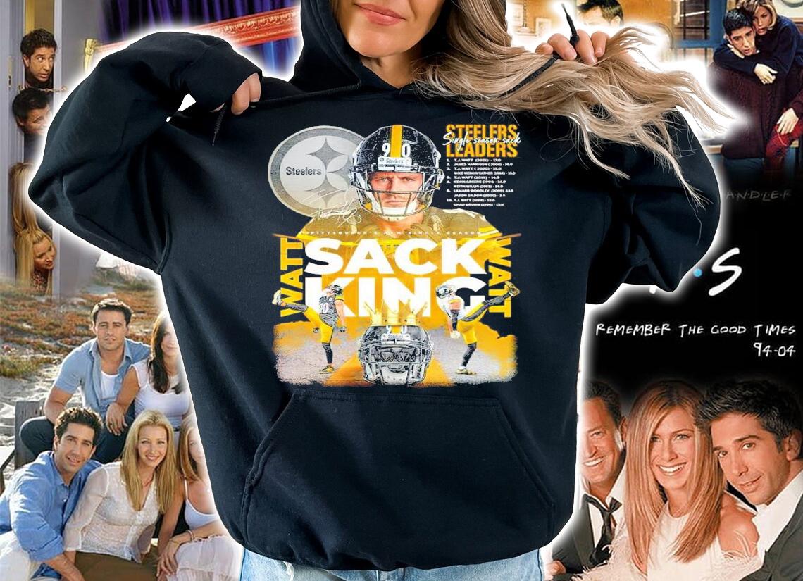 T.J Watt #90 Sacking Steelers Leaders Signatures Shirt hoodie