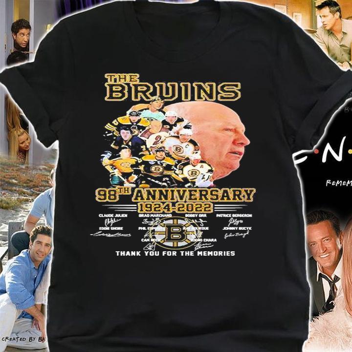The Bruins 98th Anniversary 1924 2022 Thank You For The Memories Signatures T-Shirt shirt