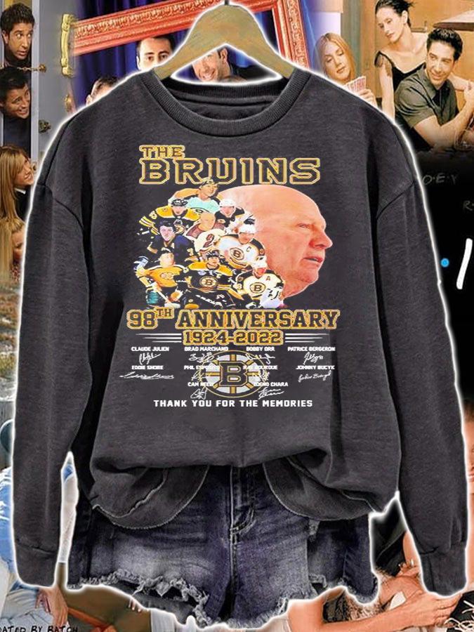 The Bruins 98th Anniversary 1924 2022 Thank You For The Memories Signatures T-Shirt sweatshirt