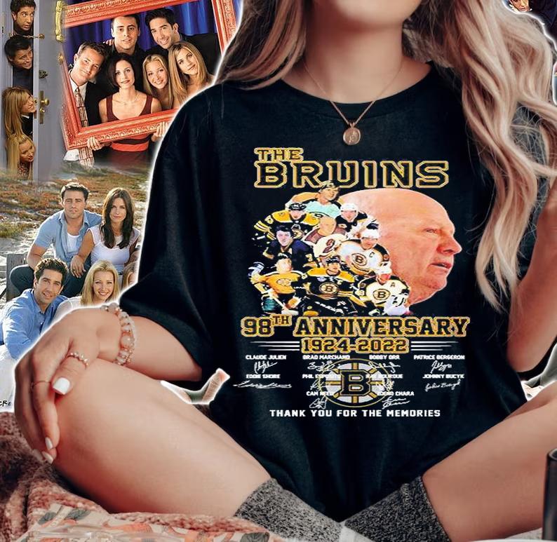 The Bruins 98th Anniversary 1924 2022 Thank You For The Memories Signatures T-Shirt woman shirt