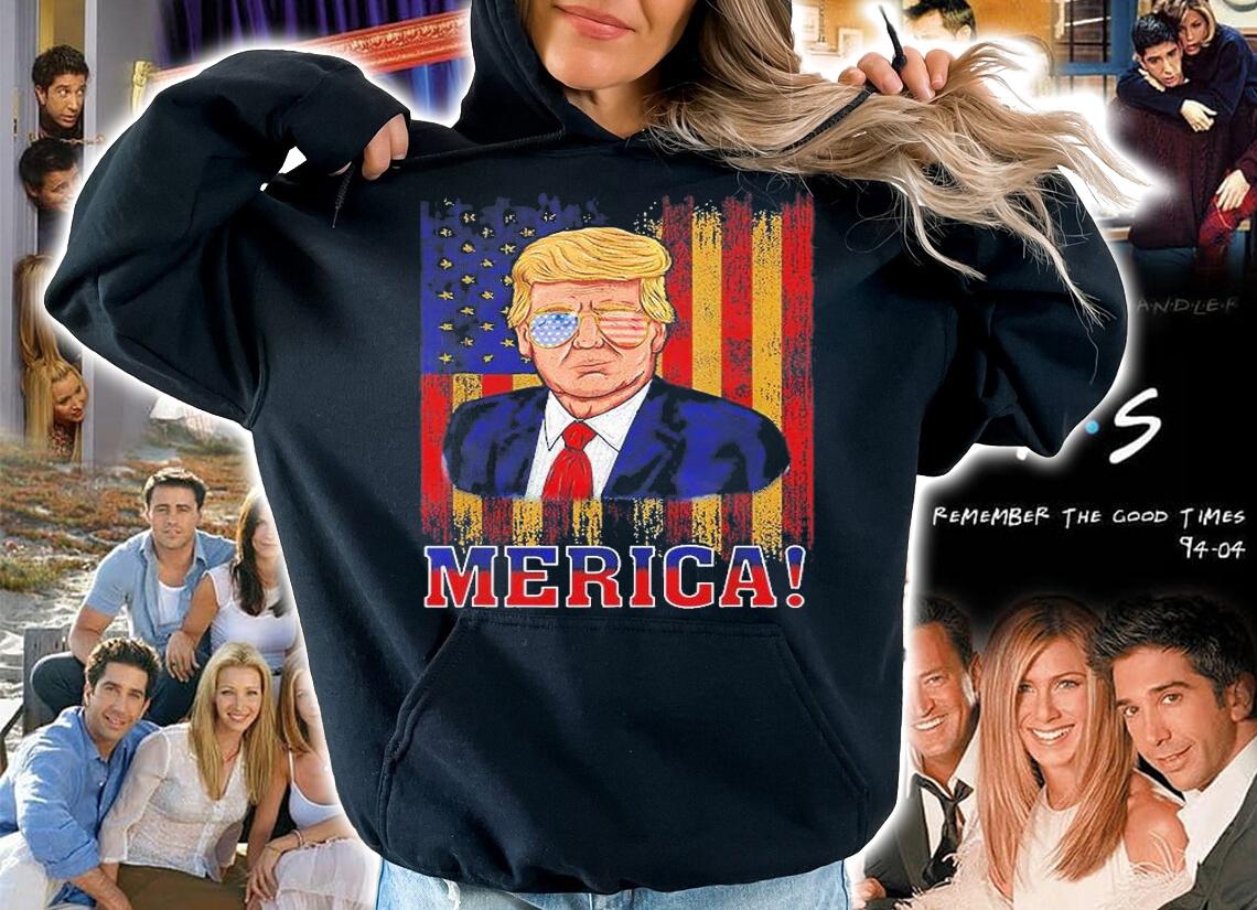 Trump 4th Of July Merica USA Flag T-Shirt hoodie