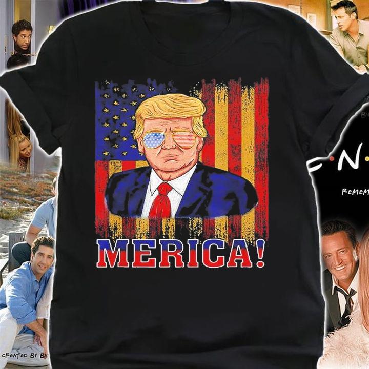 Trump 4th Of July Merica USA Flag T-Shirt shirt