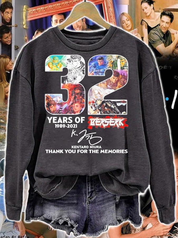 32 years of 1989-2021 Berserk Kentaro Miura signature shirt sweatshirt