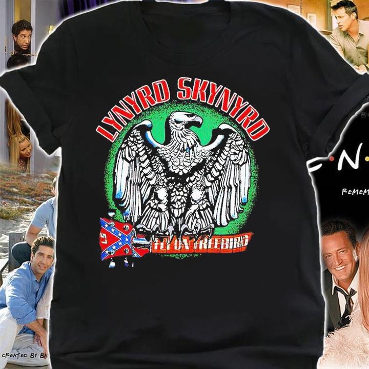 Lynyrd Skynyrd fly on freebird Confederate flag T-shirt