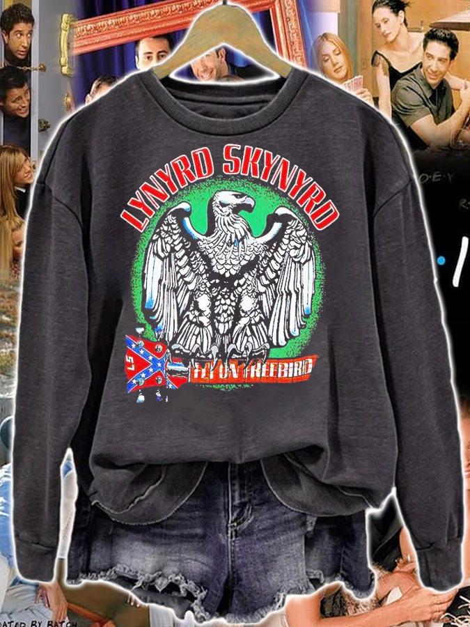 Lynyrd Skynyrd fly on freebird Confederate flag T-shirt