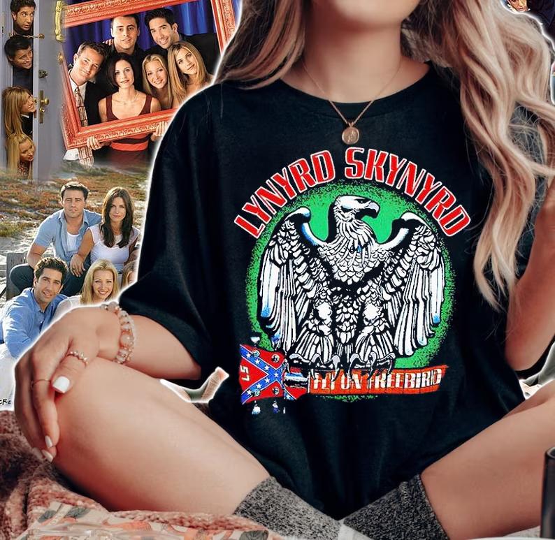 Lynyrd Skynyrd fly on freebird Confederate flag T-shirt