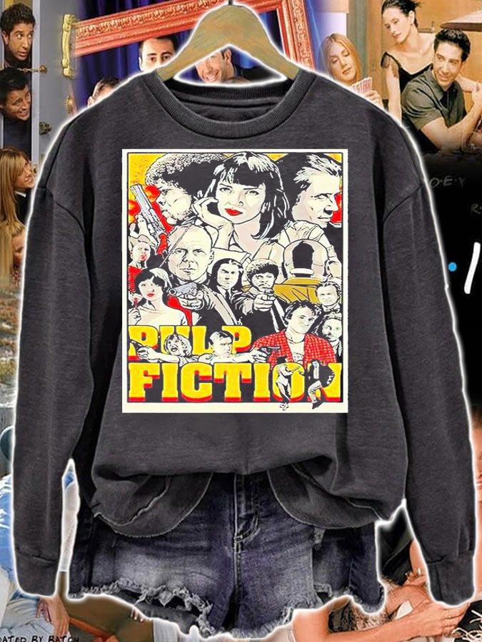 Pulp Fiction poster characters T-shirt sweatshirt