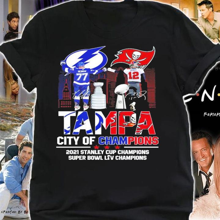 TAMPA Lightning Buccaneers city of Champions signatures shirt