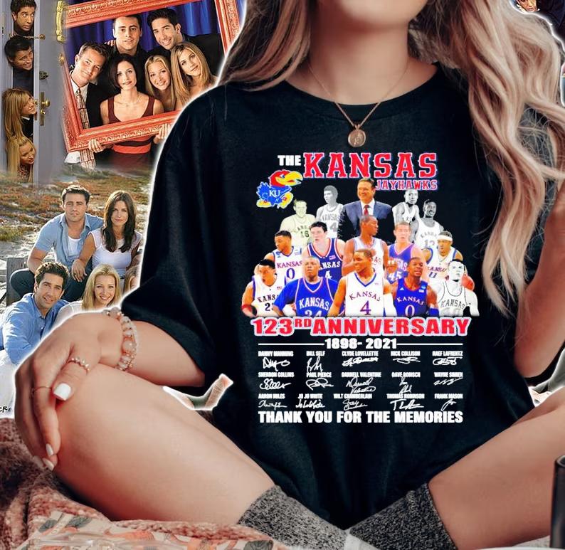 The Kansas Jayhawks 123rd anniversary 1898-2021 signature t-shirt woman shirt