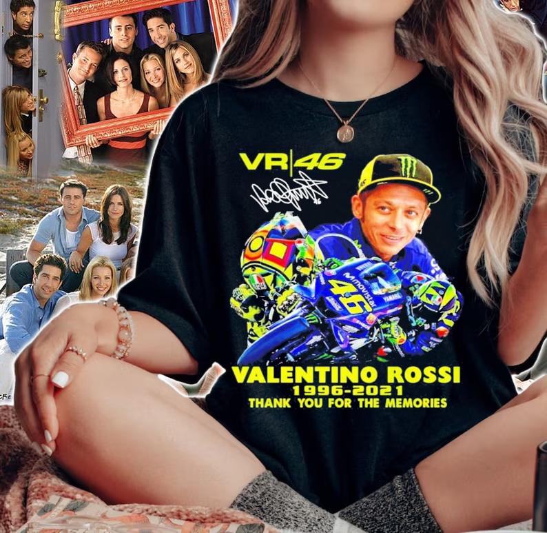 Valentino Rossi 1996-2021 signature thank you for the memories shirt