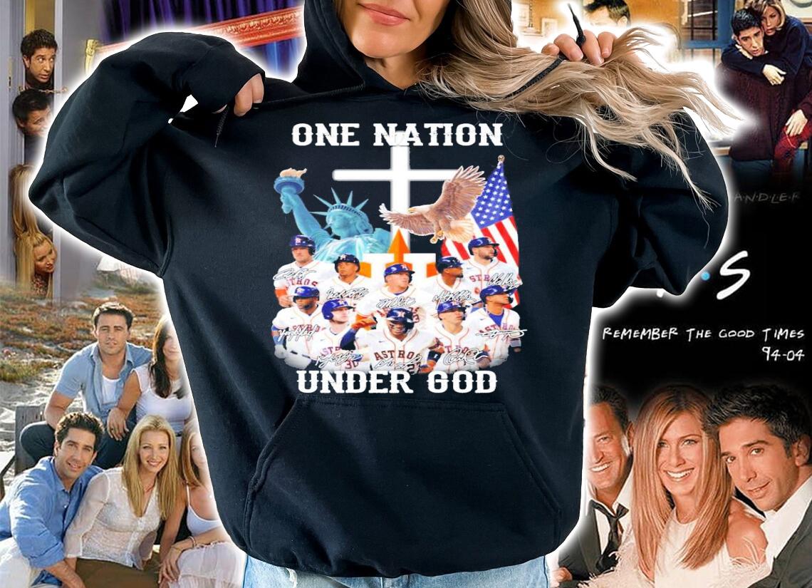 Houston Astros one nation under god signatures shirt