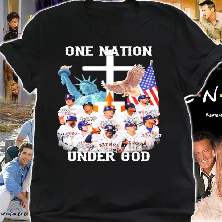 Houston Astros one nation under god signatures shirt