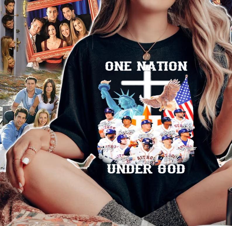Houston Astros one nation under god signatures shirt