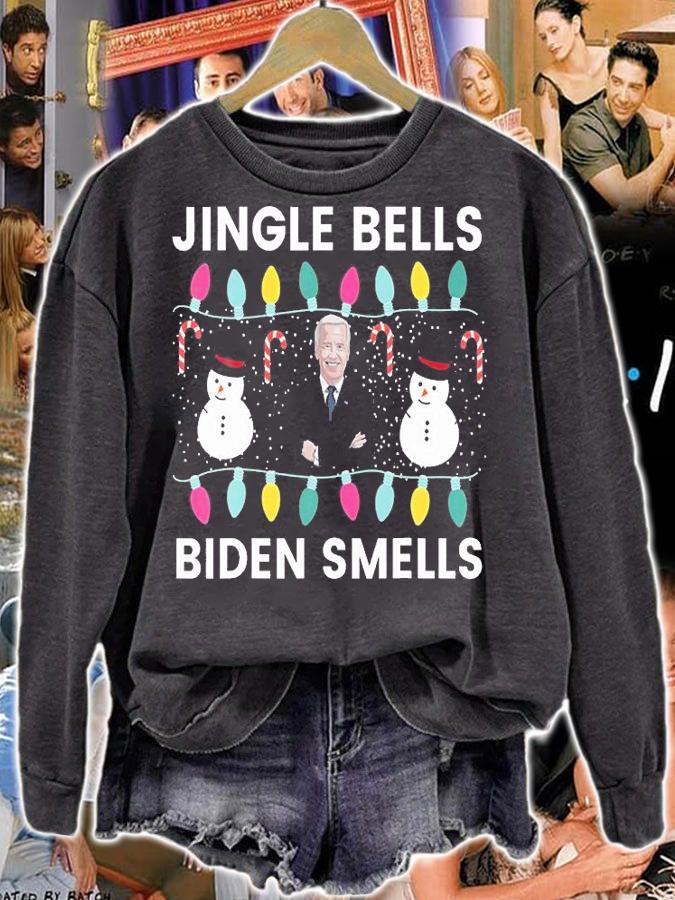 Jingle Bells Biden Smells Ugly Christmas Funny Joe Biden T-Shirt sweatshirt